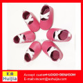 Dubai wholesale market rose color cow leather baby moccasins ballet dance Shoes with cross elastic